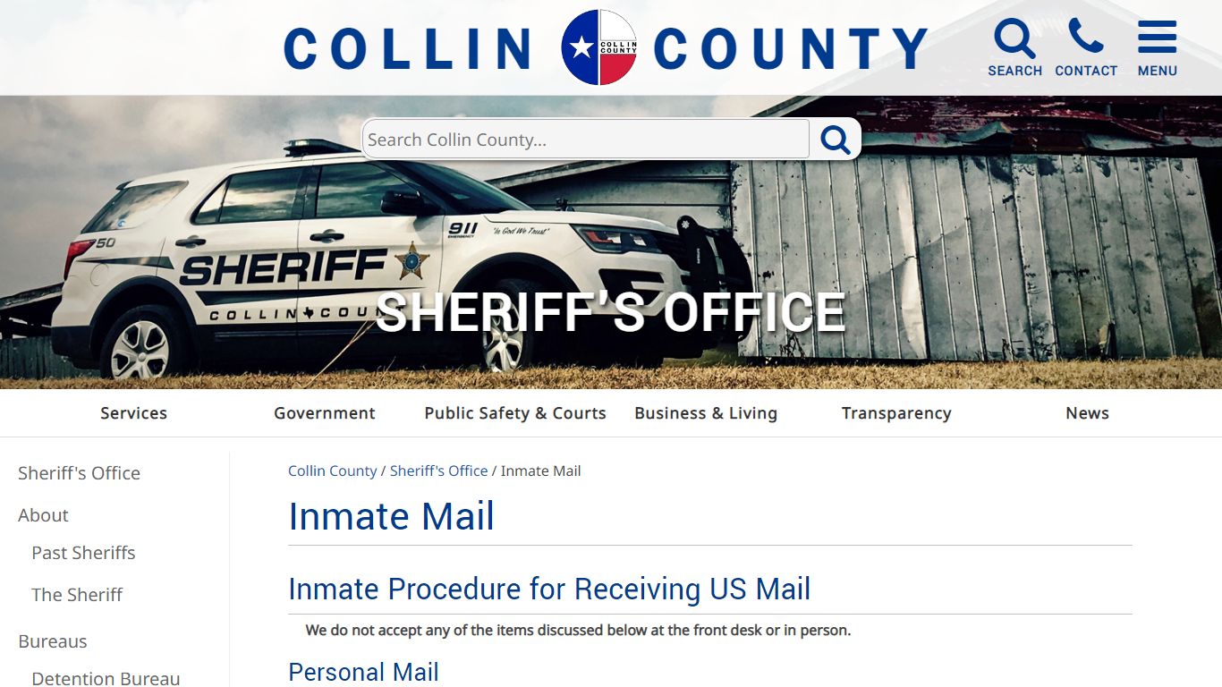 Sheriff's Office Inmate Mail - Collin County